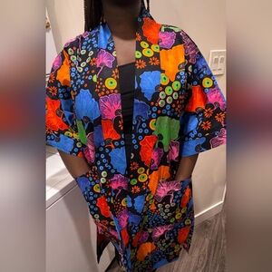 Colorful Floral Women's Ankara Kimono